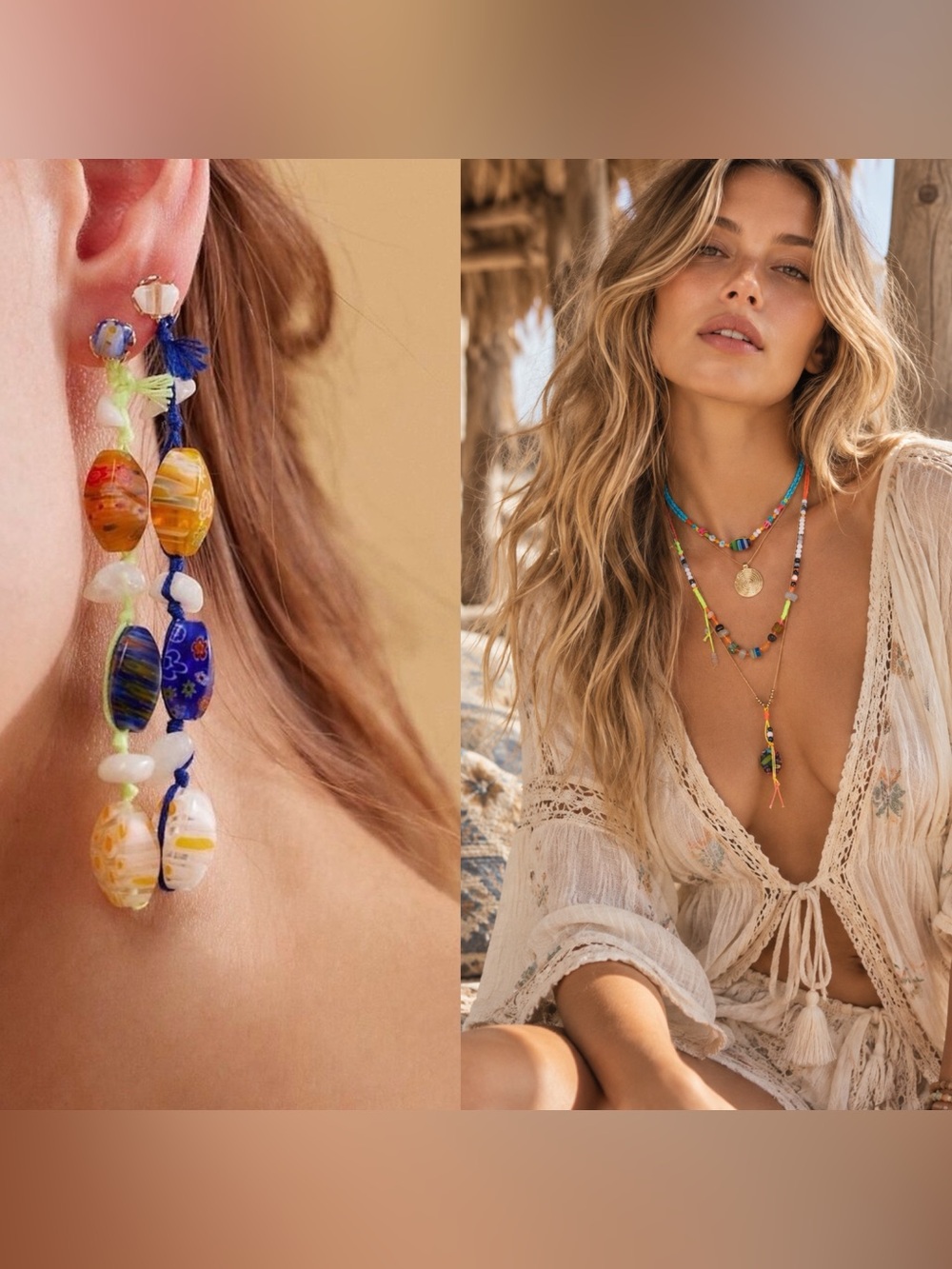 Bundle: NWT Free People x Ariana Ost Voyage Earrings & My Magic Layered Necklace
